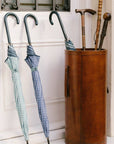 Parapluie long anti-vent - Vichy bleu