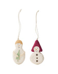 Suspensions bonhommes de neige en papier mâché - Set de 2