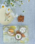 Plateau en lin fromages par Isabelle Boinot