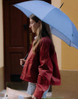 Parapluie long anti-vent - Vichy bleu