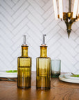 Bouteille à huile ou vinaigre en verre recyclé couleur ambre 30cl