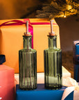 Bouteille à huile ou vinaigre en verre recyclé couleur verre fumé 30cl
