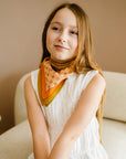 foulard indien orange et kaki