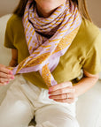 foulard indien violet et kaki
