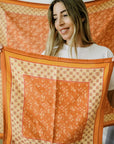grand foulard indien couleur rouille