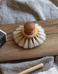 Brosse à Vaisselle ronde en crin de Cheval et Bouleau huilé - Iris Hantverk
