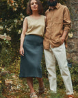 Pantalon coquelicot denim écru - Poudre Organic
