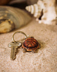 Porte-clés en bois Tortue de mer
