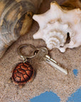 Porte-clés en bois Tortue de mer