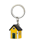Porte-clés en bois Maison Jaune