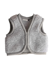 Veste sans manches 100% laine de mouton - Nouveau né - Gris