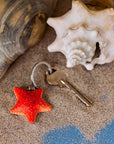 Porte-clés en bois Étoile de mer