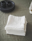 Serviette de table en lin lavé Blanc cassé