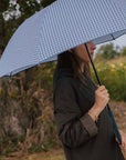 Parapluie long anti-vent - Vichy bleu