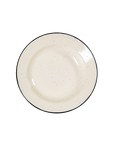 Assiette en émail beige