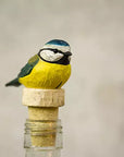 Bouchon de bouteille en bois sculpté à la main – Mésange