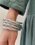 Bracelet bouddhiste torsadé argent épais - Baan