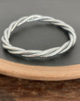 Bracelet bouddhiste torsadé argent épais - Baan