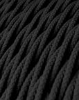 Câble électrique textile décoratif torsadé noir - 2x0,75mm²