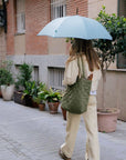 Parapluie long anti-vent - Vichy vert