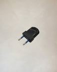 Fiche ronde bipolaire noire pour lampe avec anneau