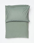 Housse de couette Louise percale de coton bio vert épicéa - lavie