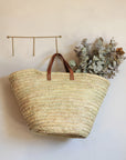 Panier anses courtes en cuir