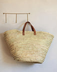 Panier anses courtes en cuir