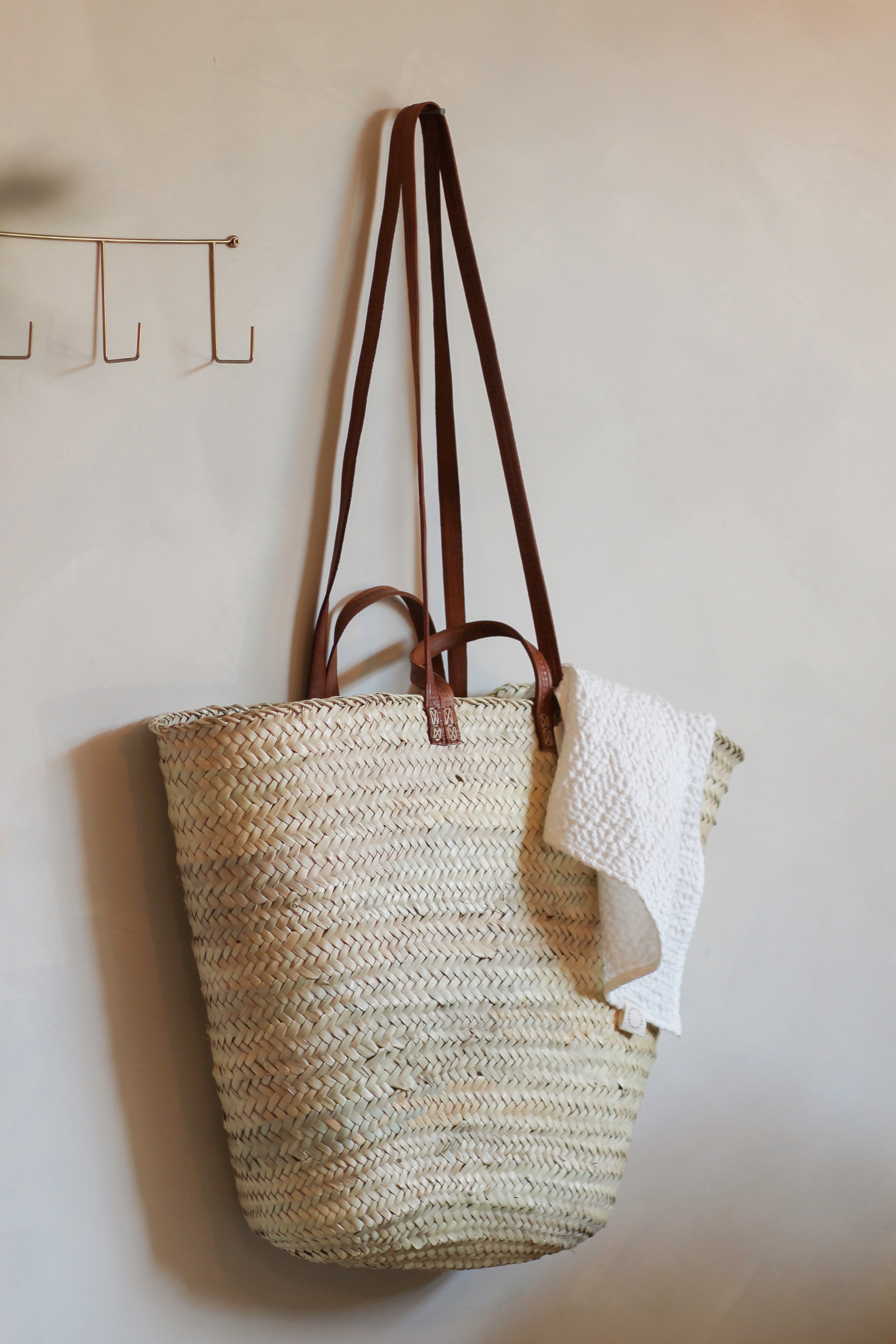 Panier XXL anses en cuir – MAISON FARIGOULETTE