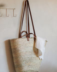 Panier XXL anses en cuir