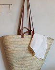 Panier XXL anses en cuir