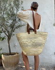Panier XXL anses en cuir