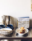 Panier carré finition laiton - Fog Linen Work