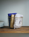 Panier rond finition laiton M - Fog Linen Work