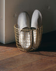 Panier rond finition laiton L - Fog Linen Work