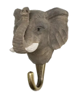 Patère murale animal bois sculpté à la main - Éléphant