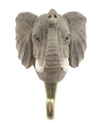 Patère murale animal bois sculpté à la main - Éléphant
