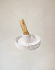 Porte Palo Santo en céramique fait main - Blanc moucheté