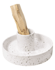 Porte Palo Santo en céramique fait main - Blanc moucheté