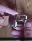 Ceinture en cuir plein fleur à boucle amovible (ajustable) - 130cm - Niwaki