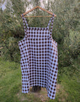 Robe Lisette coton vichy marron - Maison Farigoulette