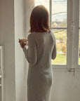 Robe Tagete côtelée Gris clair chiné - Poudre Organic