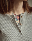 Robe Tagete côtelée Gris clair chiné - Poudre Organic