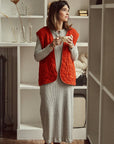 Robe Tagete côtelée Gris clair chiné - Poudre Organic