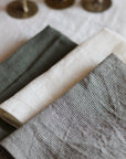 Serviette de table en lin lavé Vert lichen
