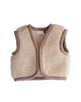 Veste sans manches 100% laine de mouton - Nouveau né - Camel