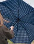 Parapluie pliant XL anti-vent - Écossais bleu