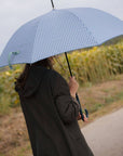 Parapluie long anti-vent - Vichy bleu