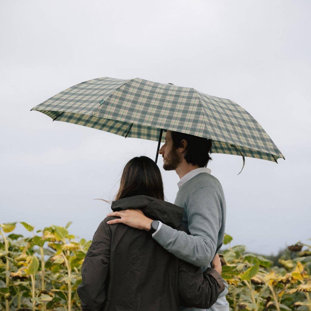 Parapluie pliable XL anti-vent - écossais vert