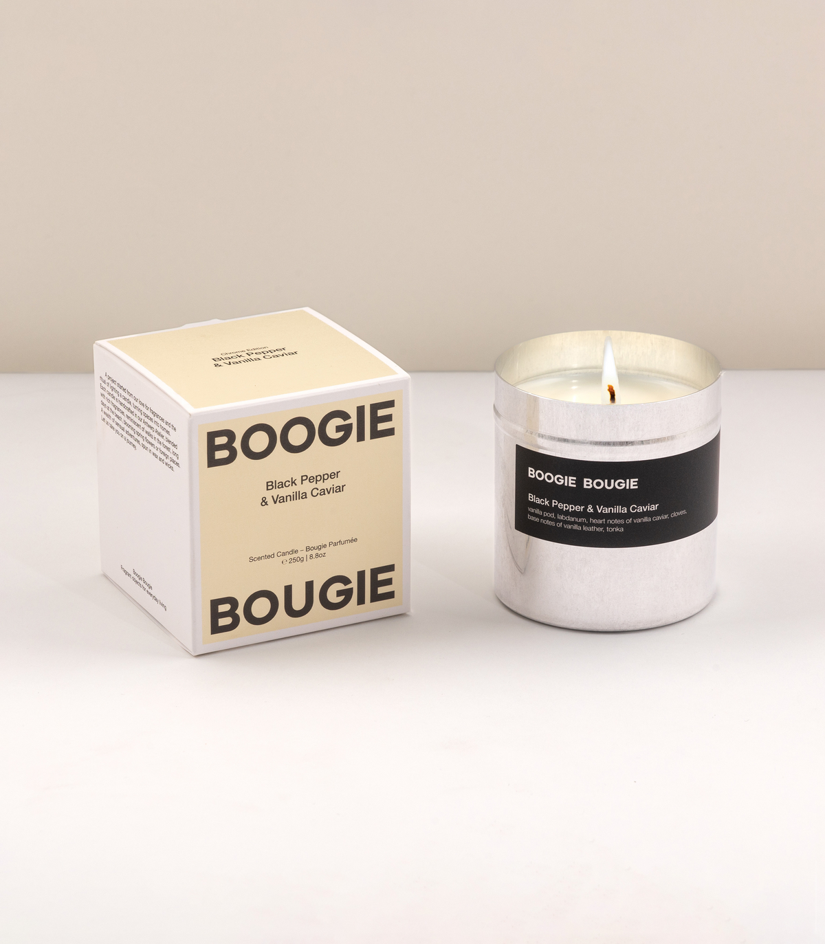 Bougie parfumée Black Pepper &amp; Vanilla Caviar - Boogie Bougie